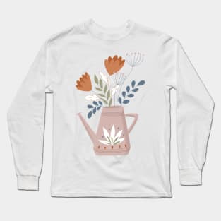 Watering Can with Flowers Long Sleeve T-Shirt